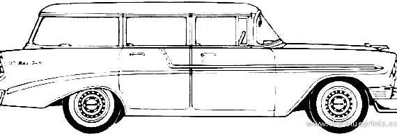 Chevrolet Bel Air Beauville 2-Door Station Wagon (1956) - Шевроле - чертежи, габариты, рисунки автомобиля