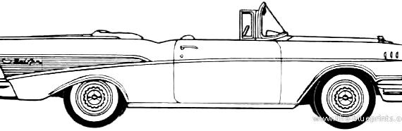 Chevrolet Bel Air Covertible (1957) - Chevrolet - drawings, dimensions, pictures of the car
