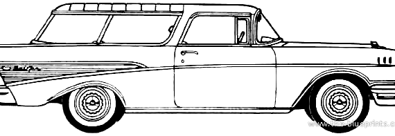 Chevrolet Bel Air Nomad 2-Door Station Wagon (1957) - Шевроле - чертежи, габариты, рисунки автомобиля