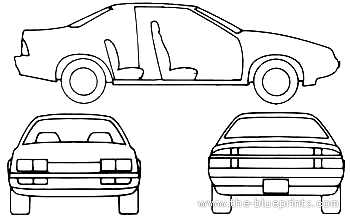 Chevrolet Beretta (1989) - Шевроле - чертежи, габариты, рисунки автомобиля