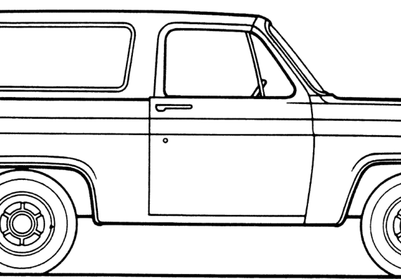 Chevrolet Blazer (1975) - Шевроле - чертежи, габариты, рисунки автомобиля