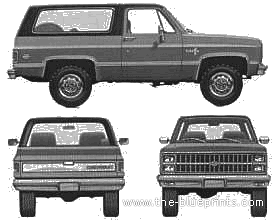 Chevrolet Blazer (1981) - Шевроле - чертежи, габариты, рисунки автомобиля