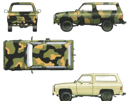 Chevrolet Blazer M1009 CUCV - Шевроле - чертежи, габариты, рисунки автомобиля