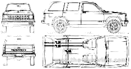 Chevrolet Blazer S-10 4-Door (1991) - Шевроле - чертежи, габариты, рисунки автомобиля