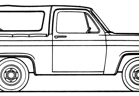 Chevrolet Blazer Soft Top (1980) - Шевроле - чертежи, габариты, рисунки автомобиля
