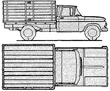 Chevrolet C10 Pick-up Stake (1962) - Шевроле - чертежи, габариты, рисунки автомобиля