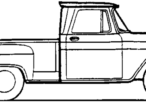 Chevrolet C1404 Pick-up Stepside 0.5t (1964) - Chevrolet - drawings, dimensions, pictures of the car