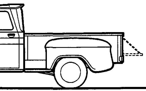 Chevrolet C1404 Pick-up Stepside 0.5t (1965) - Шевроле - чертежи, габариты, рисунки автомобиля