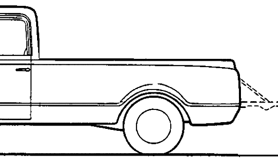 Chevrolet C20 Pick-up Fleetside (1967) - Шевроле - чертежи, габариты, рисунки автомобиля