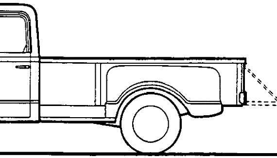 Chevrolet C20 Pick-up Stepside (1967) - Шевроле - чертежи, габариты, рисунки автомобиля