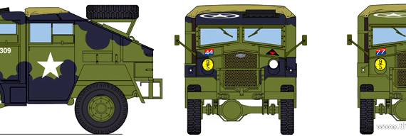 Chevrolet CMP Artillery Tractor - Шевроле - чертежи, габариты, рисунки автомобиля
