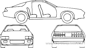 Chevrolet Camaro (1989) - Шевроле - чертежи, габариты, рисунки автомобиля
