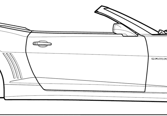 Chevrolet Camaro Convertible (2012) - Шевроле - чертежи, габариты, рисунки автомобиля