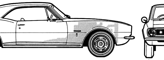 Chevrolet Camaro Coupe (1967) - Шевроле - чертежи, габариты, рисунки автомобиля
