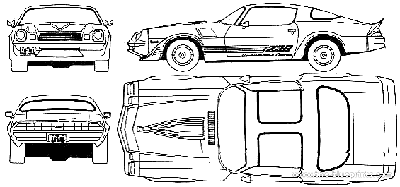 Chevrolet Camaro Z-28 - Шевроле - чертежи, габариты, рисунки автомобиля