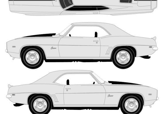 Chevrolet Camaro Z-28 SS (1969) - Шевроле - чертежи, габариты, рисунки автомобиля