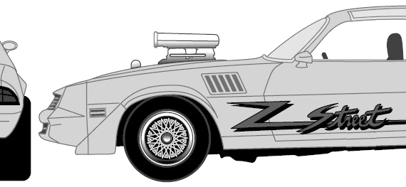 Chevrolet Camaro Z-28 Street Version (1979) - Шевроле - чертежи, габариты, рисунки автомобиля