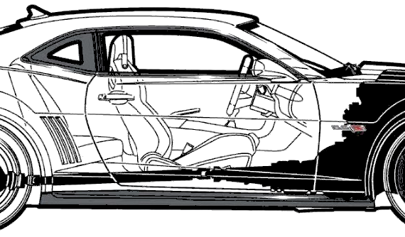 Chevrolet Camaro Z28 (2014) - Шевроле - чертежи, габариты, рисунки автомобиля
