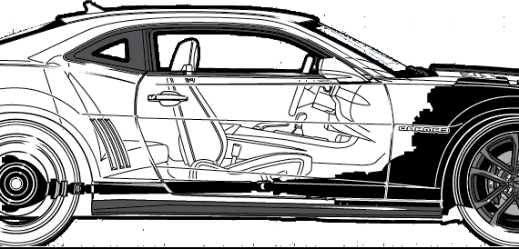 Chevrolet Camaro ZL1 (2012) - Шевроле - чертежи, габариты, рисунки автомобиля