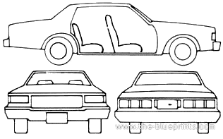 Chevrolet Caprice Classic (1989) - Шевроле - чертежи, габариты, рисунки автомобиля