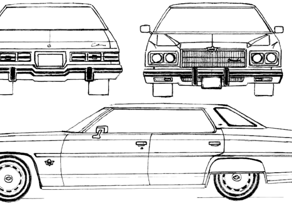 Chevrolet Caprice Classic Sport Sedan (1975) - Шевроле - чертежи, габариты, рисунки автомобиля