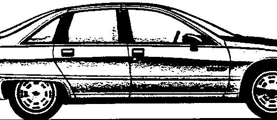 Chevrolet Caprice Sedan (1991) - Шевроле - чертежи, габариты, рисунки автомобиля