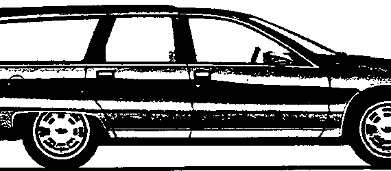 Chevrolet Caprice Station Wagon (1991) - Шевроле - чертежи, габариты, рисунки автомобиля