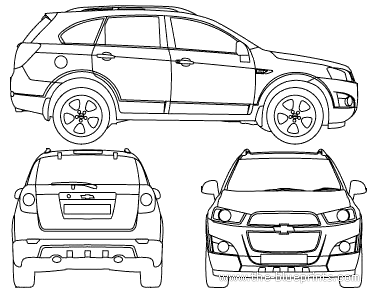 Chevrolet Captiva (2013) - Шевроле - чертежи, габариты, рисунки автомобиля