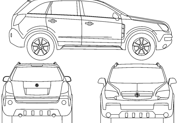 Chevrolet Captiva SX (2007) - Шевроле - чертежи, габариты, рисунки автомобиля