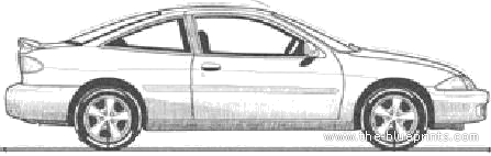 Chevrolet Cavalier Z24 Coupe (1995) - Шевроле - чертежи, габариты, рисунки автомобиля