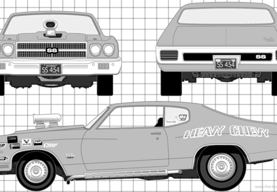 Chevrolet Chevelle Heavy Chevy (1970) - Шевроле - чертежи, габариты, рисунки автомобиля