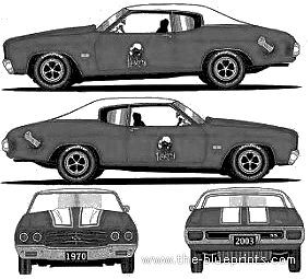 Chevrolet Chevelle SS (1970) - Шевроле - чертежи, габариты, рисунки автомобиля