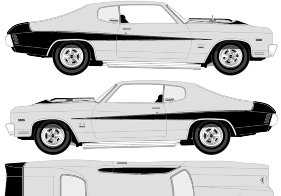 Chevrolet Chevelle SS Sport Coupe (1970) - Шевроле - чертежи, габариты, рисунки автомобиля