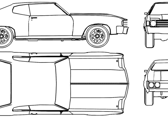 Chevrolet Chevelle Sport Coupe (1972) - Шевроле - чертежи, габариты, рисунки автомобиля
