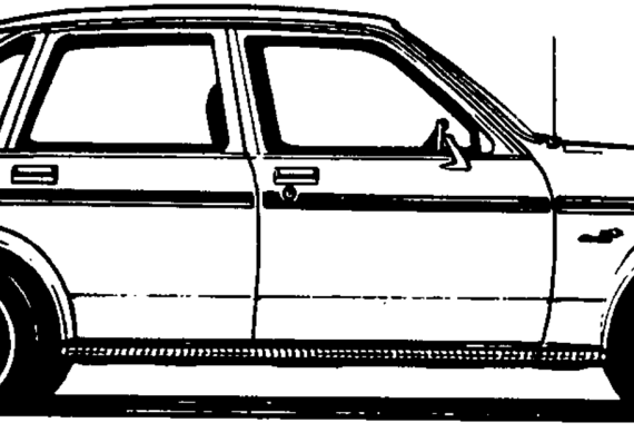 Chevrolet Chevette 5-Door (1980) - Шевроле - чертежи, габариты, рисунки автомобиля