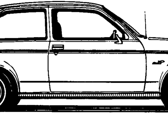 Chevrolet Chevette Hatchback Coupe (1980) - Шевроле - чертежи, габариты, рисунки автомобиля