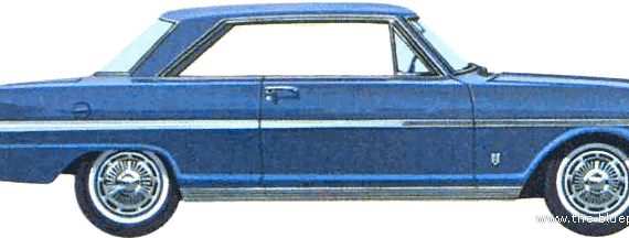 Chevrolet Chevy II 400 Nova Sport Coupe (1963) - Шевроле - чертежи, габариты, рисунки автомобиля
