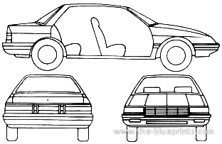 Chevrolet Corsica (1989) - Шевроле - чертежи, габариты, рисунки автомобиля