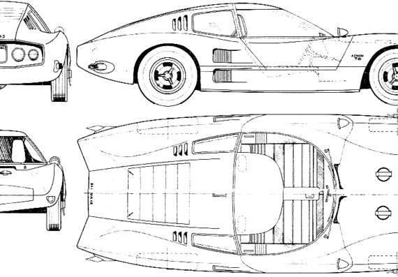 Chevrolet Corvair Monza GT (1964) - Шевроле - чертежи, габариты, рисунки автомобиля