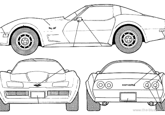 Chevrolet Corvette - Шевроле - чертежи, габариты, рисунки автомобиля