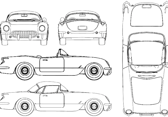 Chevrolet Corvette (1955) - Chevrolet - drawings, dimensions, pictures of the car