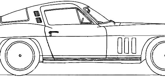 Chevrolet Corvette (1965) - Шевроле - чертежи, габариты, рисунки автомобиля