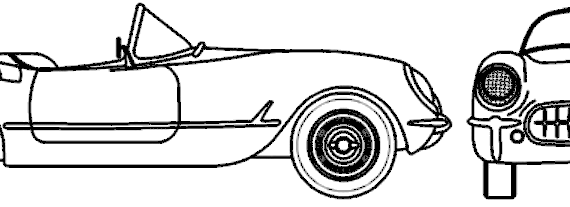 Chevrolet Corvette C1 Convertible (1953) - Chevrolet - drawings, dimensions, pictures of the car