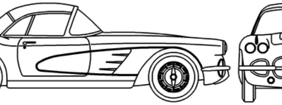 Chevrolet Corvette C1 Coupe (1962) - Шевроле - чертежи, габариты, рисунки автомобиля