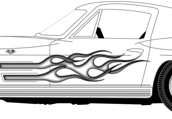 Chevrolet Corvette C1 Stingray (1963) - Шевроле - чертежи, габариты, рисунки автомобиля