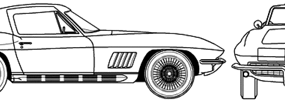 Chevrolet Corvette C2 Coupe (1967) - Шевроле - чертежи, габариты, рисунки автомобиля