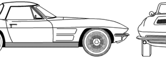 Chevrolet Corvette C2 Hardtop (1963) - Chevrolet - drawings, dimensions, pictures of the car