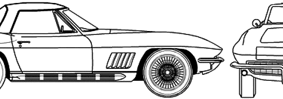 Chevrolet Corvette C2 Hardtop (1967) - Шевроле - чертежи, габариты, рисунки автомобиля