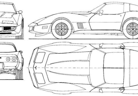 Chevrolet Corvette C3 - Шевроле - чертежи, габариты, рисунки автомобиля