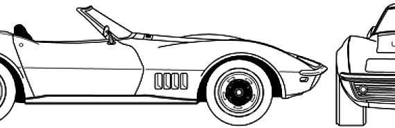 Chevrolet Corvette C3 Convertible (1968) - Chevrolet - drawings, dimensions, pictures of the car